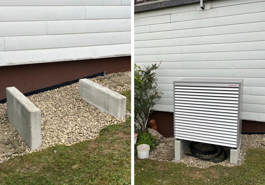 Fundament für Wärmepumpe